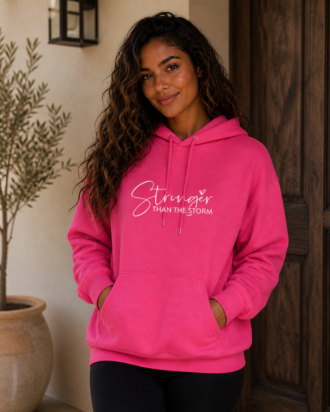 Stronger Than the Storm Hoodie | Inspirational Fleece Hoodie for Women